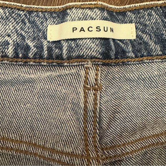 PacSun Womens Baggy Blue Jeans Painted Wide Leg Medium Wash Size 26 - Picture 15 of 16